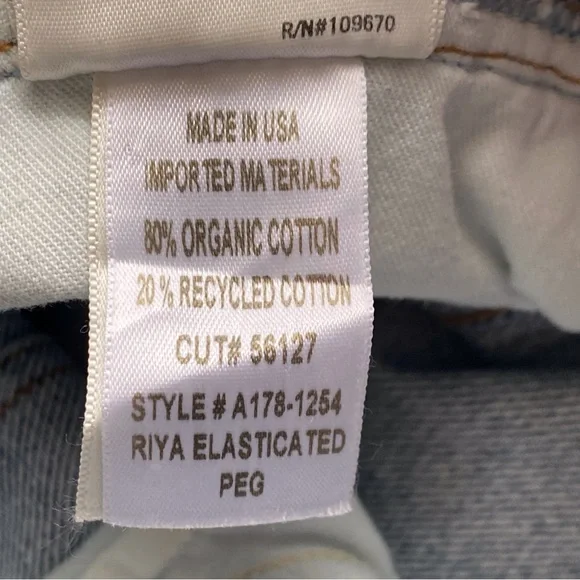 AGOLDE Riya Elasticated Peg Jeans Woman 28 Blue 80s Pleated High Rise NO BELT - Picture 10 of 16